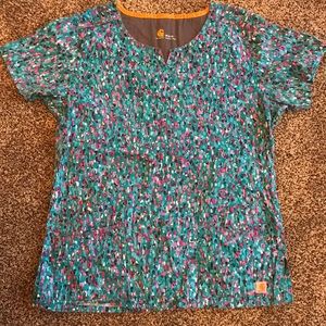 Blue Carhartt Scrub Top